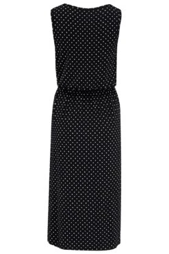 Pour Moi Jessie Fuller Bust Notch Neck Stretch Midi Dress - Black/White Spot -Cheap Clozi Vibe Store 312446 20230316144900
