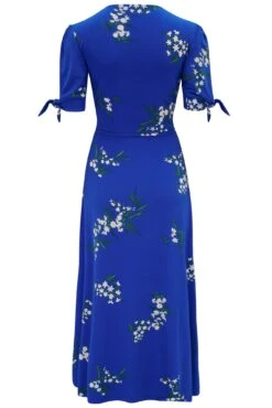 Pour Moi Bella Slinky Stretch Tie Sleeve Midi Dress - Cobalt Floral -Cheap Clozi Vibe Store 312679 20230316163200