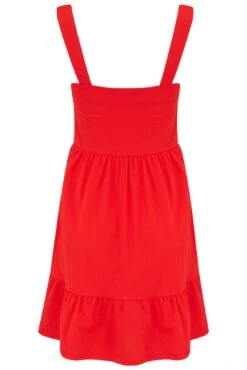 Pour Moi Lena Pique Jersey Tiered Short Dress - Red -Cheap Clozi Vibe Store 312724 20230919143200