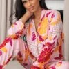 Pour Moi Luxe Woven Pyjama - Pink Floral