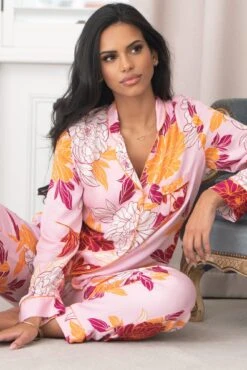 Pour Moi Luxe Woven Pyjama - Pink Floral -Cheap Clozi Vibe Store 312887 20230324174100