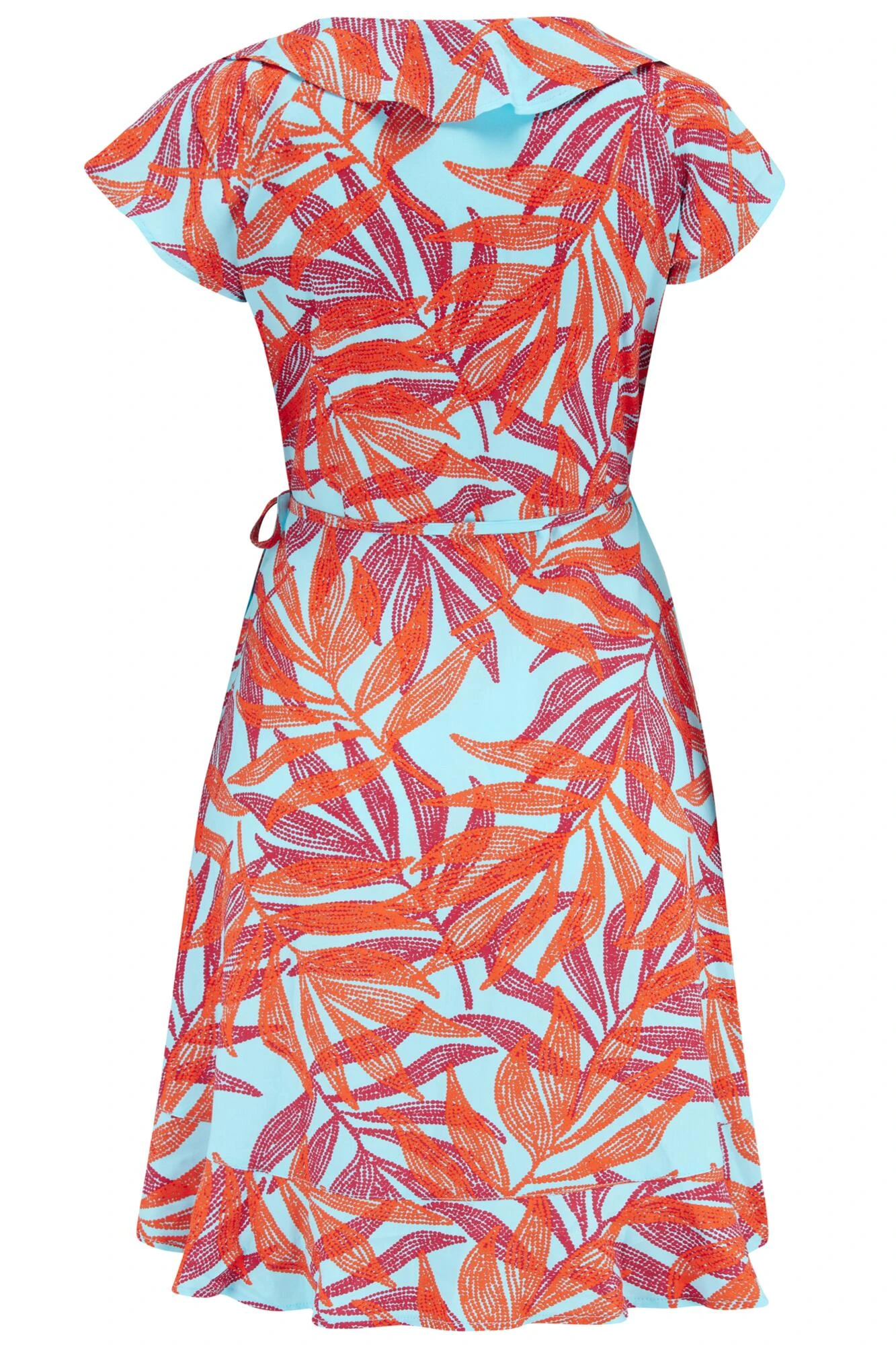 Pour Moi LENZING™ ECOVERO™ Viscose Frill Wrap Beach Dress - Aqua Palm 7 Pour Moi LENZING™ ECOVERO™ Viscose Frill Wrap Beach Dress - Aqua Palm - Image 7