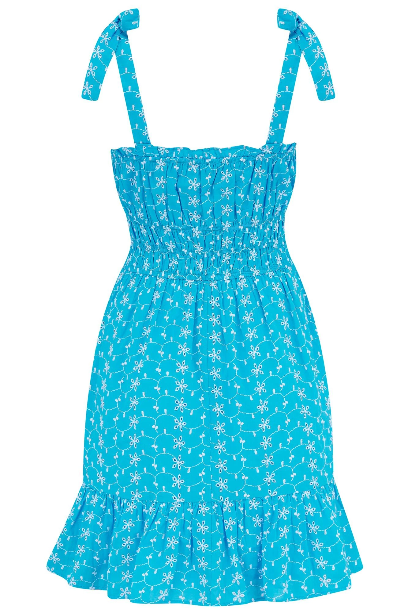 Pour Moi Hannah Embroidered Woven Tie Strap Dress - Aqua/White 7 Pour Moi Hannah Embroidered Woven Tie Strap Dress - Aqua/White - Image 7