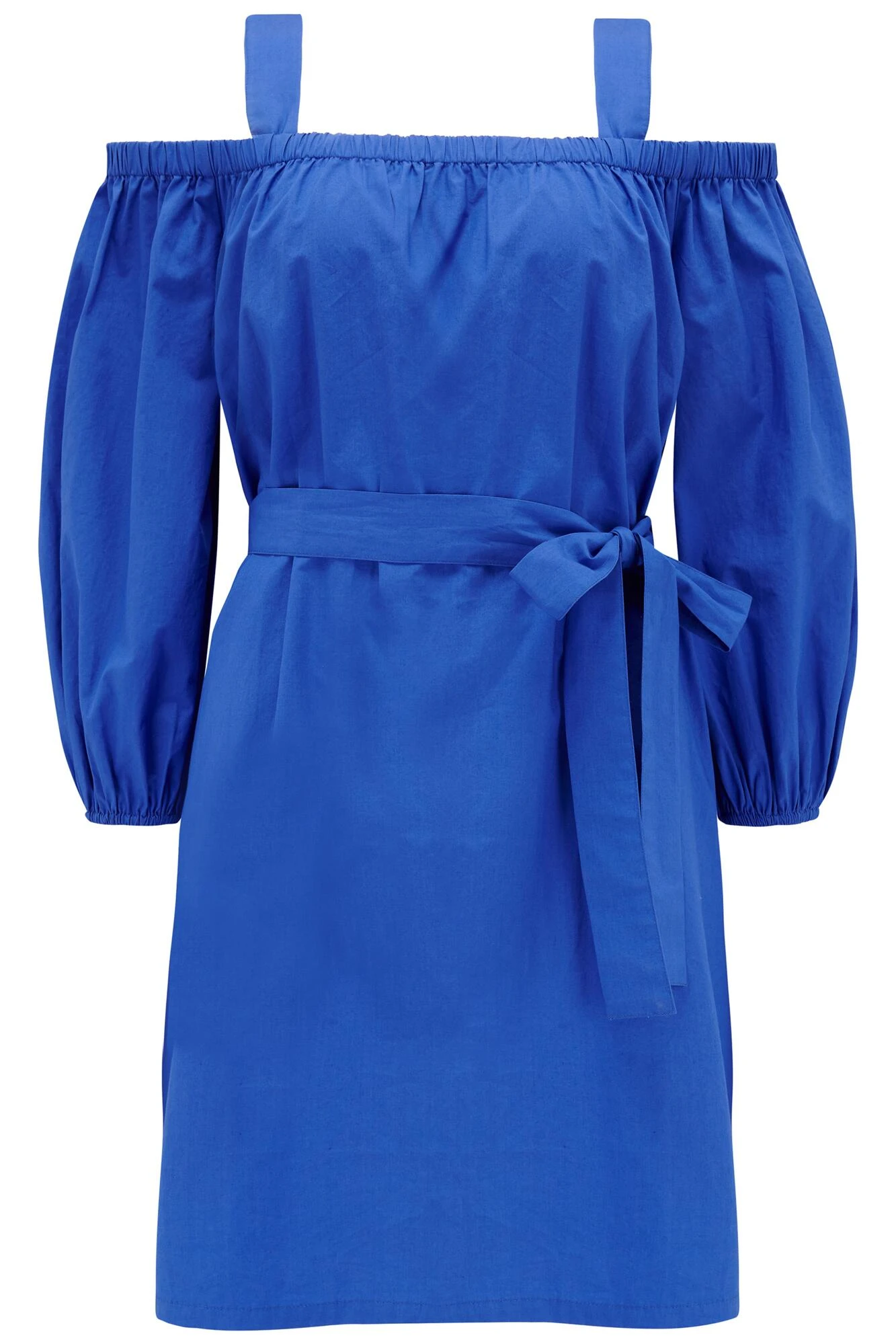 Pour Moi Amelie Cotton Poplin Long Sleeve Cold Shoulder Dress - Cobalt 6 Pour Moi Amelie Cotton Poplin Long Sleeve Cold Shoulder Dress - Cobalt - Image 6