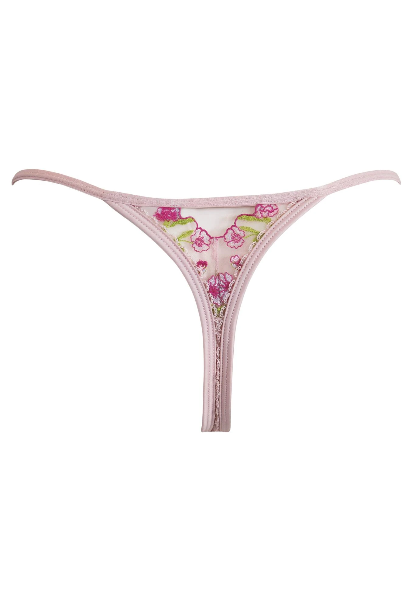 Pour Moi India Embroidery V-Shape Thong - Soft Pink 5 Pour Moi India Embroidery V-Shape Thong - Soft Pink - Image 5