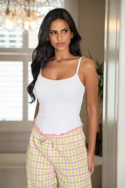 Pour Moi Off Duty Long Line Rib Jersey Support Cami - White -Cheap Clozi Vibe Store 314105 20230406150100