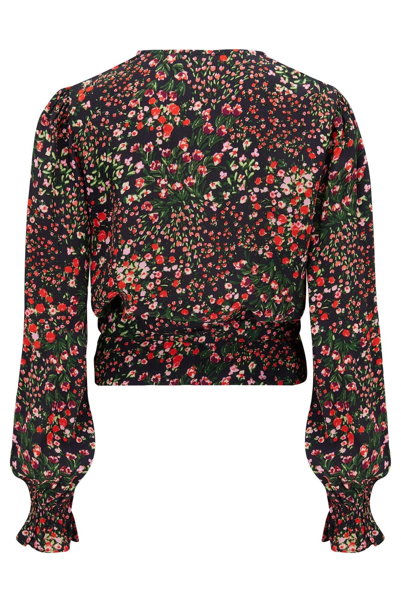 Pour Moi Laney Woven Wrap Long Sleeve Top - Black Ditsy 6 Pour Moi Laney Woven Wrap Long Sleeve Top - Black Ditsy - Image 6