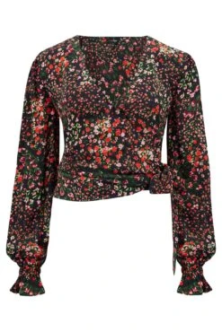 Pour Moi Laney Woven Wrap Long Sleeve Top - Black Ditsy 10 Pour Moi Laney Woven Wrap Long Sleeve Top - Black Ditsy -Cheap Clozi Vibe Store 314145 20230406162900