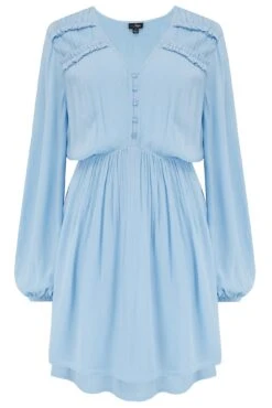 Pour Moi Kate Woven Viscose Button Detail Long Sleeve Dress - Blue 10 Pour Moi Kate Woven Viscose Button Detail Long Sleeve Dress - Blue -Cheap Clozi Vibe Store 314159 20230411112100
