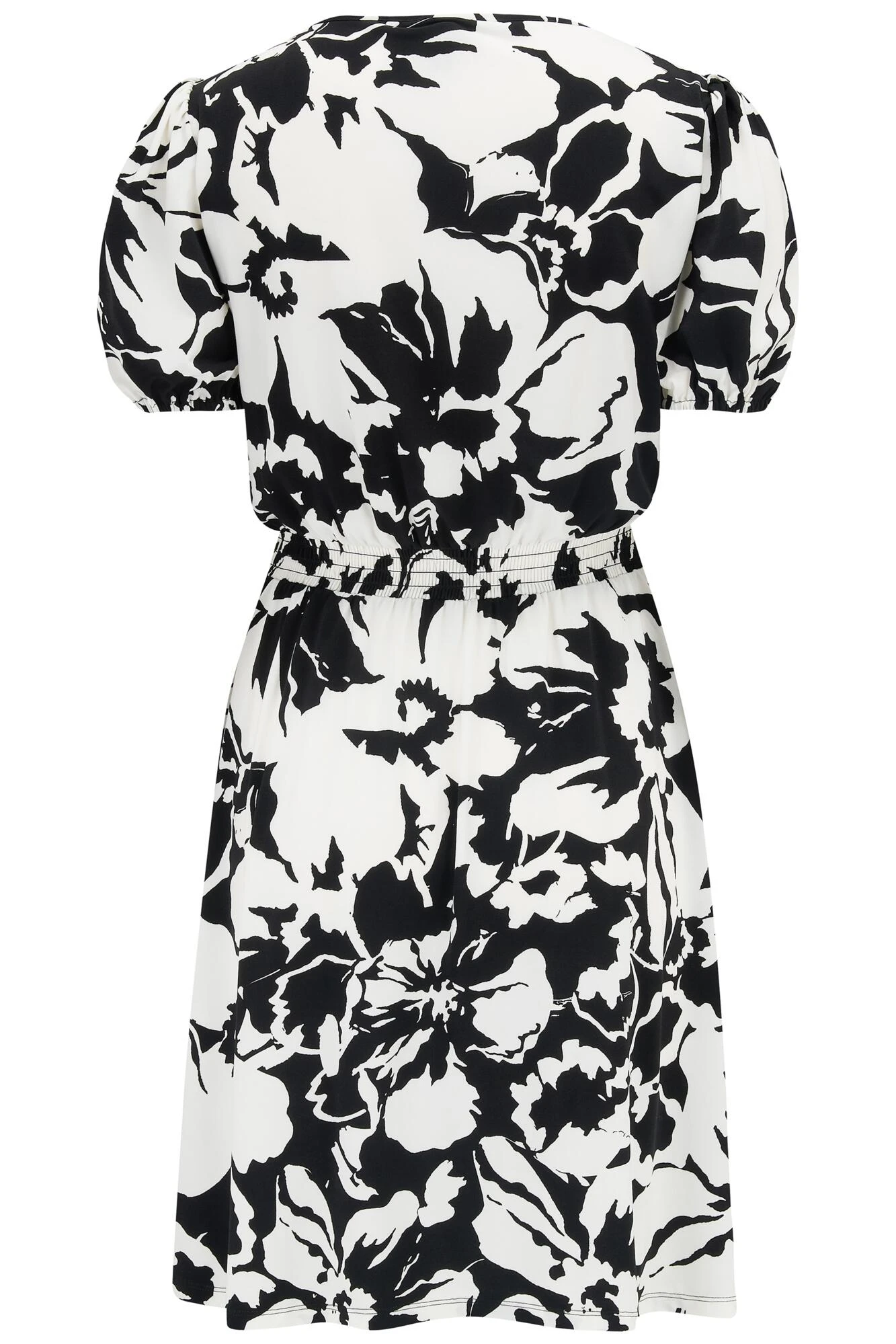 Pour Moi Evangeline Gathered Neckline Slinky Jersey Dress - Mono Floral 6 Pour Moi Evangeline Gathered Neckline Slinky Jersey Dress - Mono Floral - Image 6