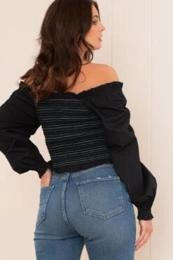 Pour Moi Rachel Cotton Shirred Bodice Long Sleeve Top - Black 7 Pour Moi Rachel Cotton Shirred Bodice Long Sleeve Top - Black -Cheap Clozi Vibe Store 315927 20230512085500