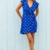 Pour Moi LENZING™ ECOVERO™ Viscose Frill Wrap Beach Dress - Blue/White