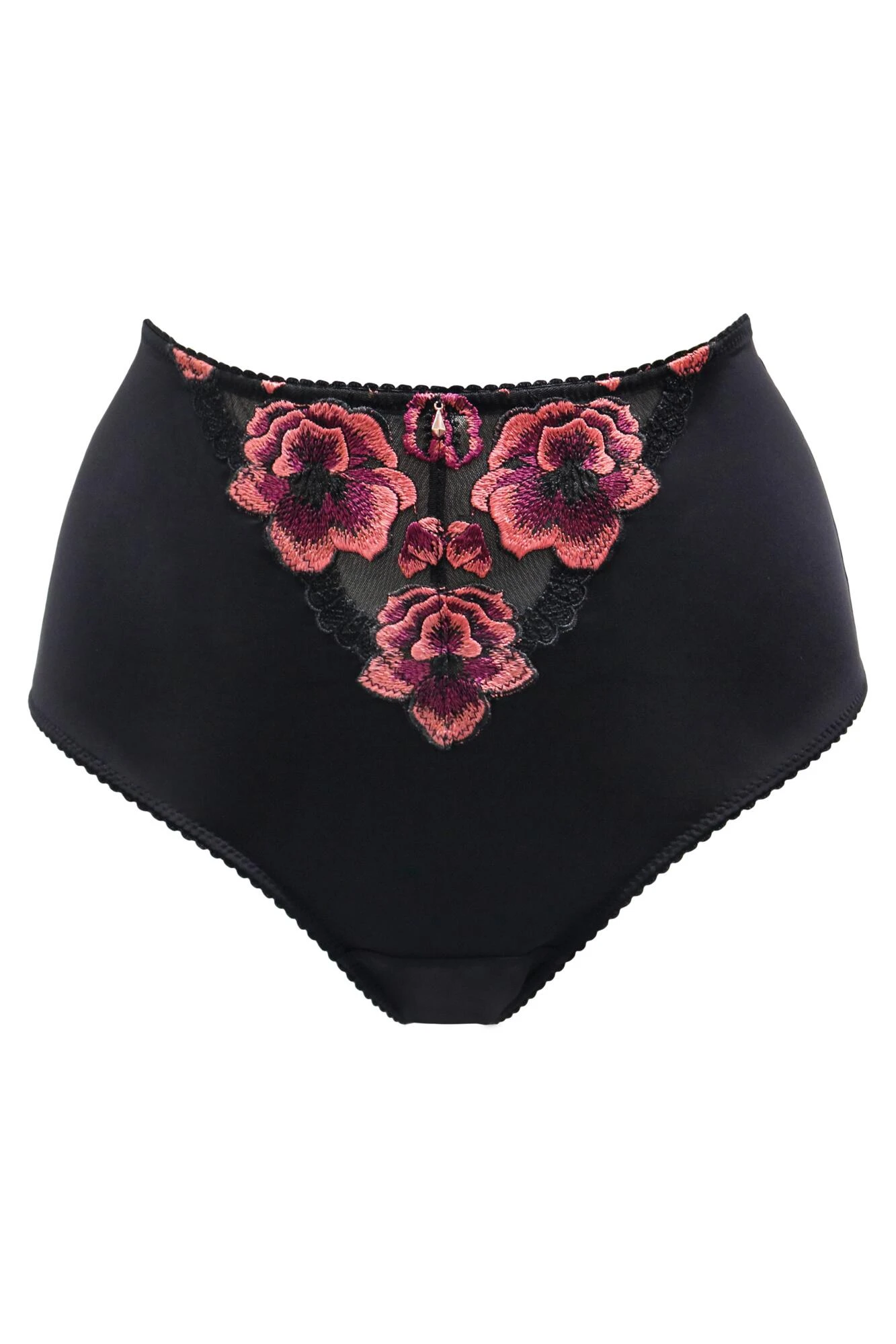 Pour Moi Soiree Embroidery High-Waist Deep Brief - Black/Pink 6 Pour Moi Soiree Embroidery High-Waist Deep Brief - Black/Pink - Image 6