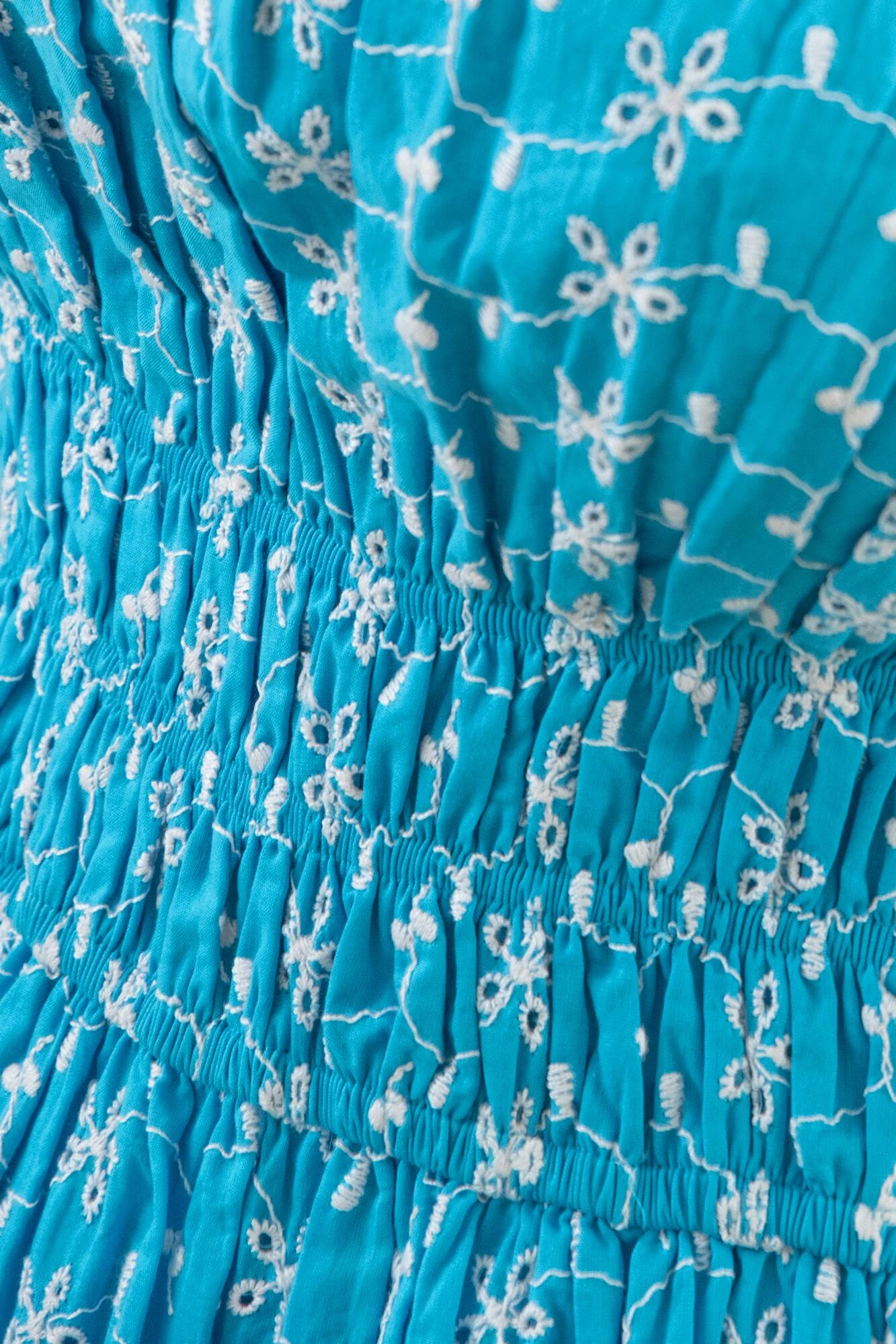 Pour Moi Hannah Embroidered Woven Tie Strap Dress - Aqua/White 5 Pour Moi Hannah Embroidered Woven Tie Strap Dress - Aqua/White - Image 5