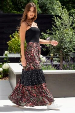 Pour Moi Tahlia Tiered Woven Maxi Skirt - Black Floral 8 Pour Moi Tahlia Tiered Woven Maxi Skirt - Black Floral -Cheap Clozi Vibe Store 319868 20230731161100
