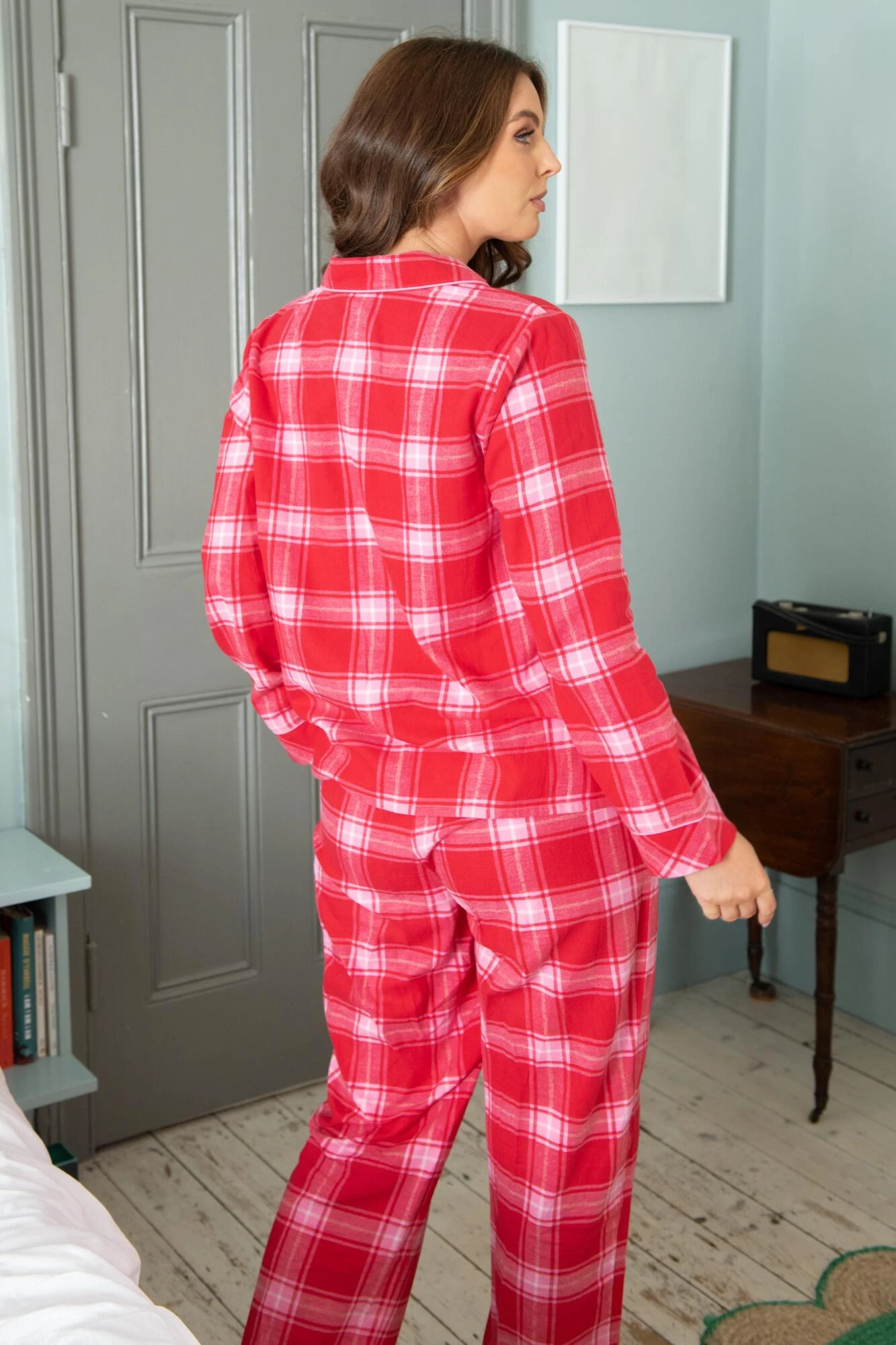 Pour Moi Cosy Check Brushed Cotton Pyjama Set - Red/Pink 3 Pour Moi Cosy Check Brushed Cotton Pyjama Set - Red/Pink - Image 3
