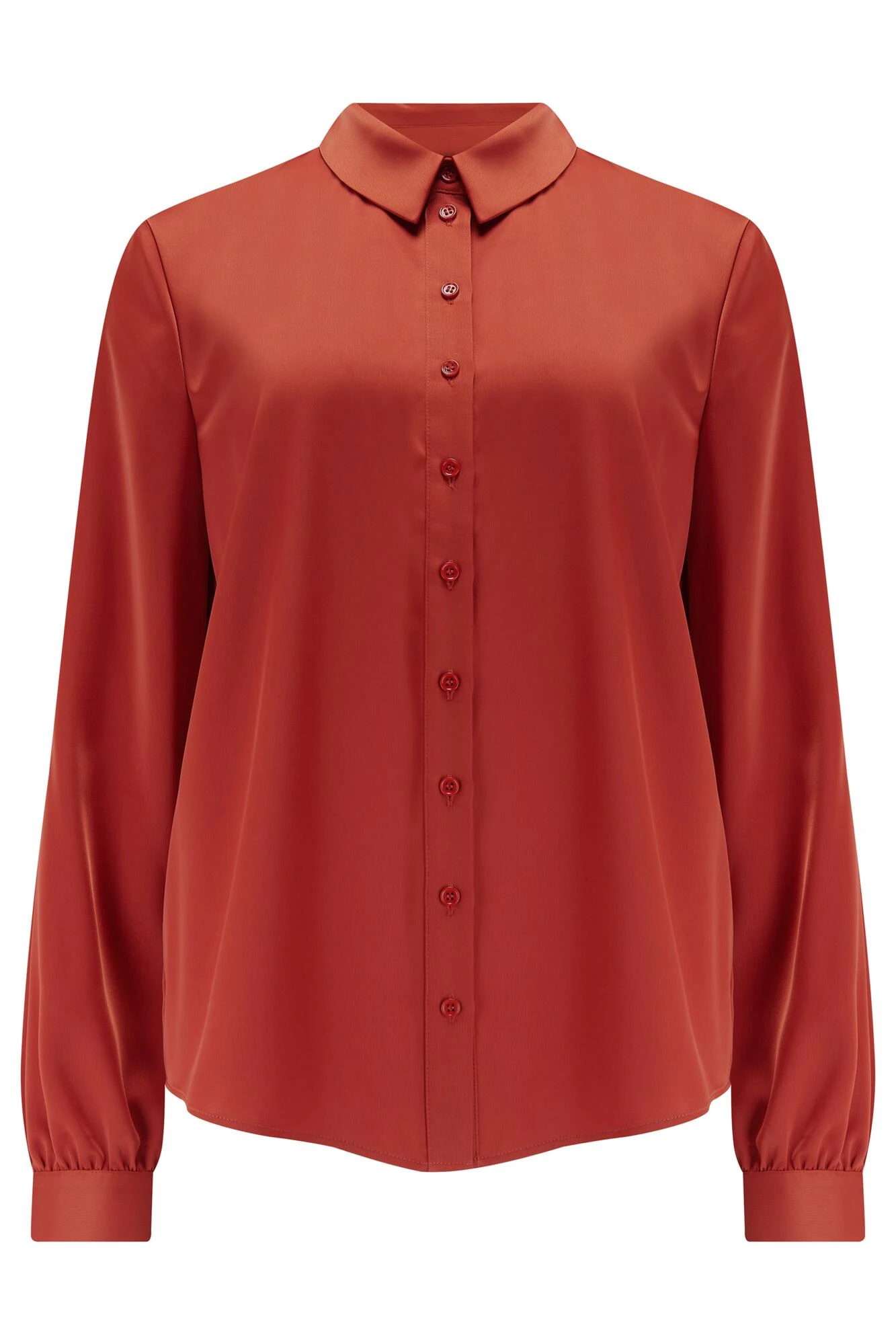 Pour Moi Millie Satin Woven Shirt - Rust 6 Pour Moi Millie Satin Woven Shirt - Rust - Image 6