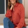 Pour Moi Millie Satin Woven Shirt - Rust