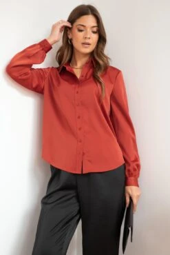 Pour Moi Millie Satin Woven Shirt - Rust 9 Pour Moi Millie Satin Woven Shirt - Rust -Cheap Clozi Vibe Store 321776 20230911092200