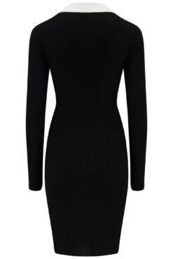 Pour Moi Beth Contrast Rib Knit Mini Dress With LENZING™ ECOVERO™ Viscose - Black/White -Cheap Clozi Vibe Store 322110 20230901131800