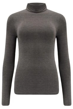 Pour Moi Second Skin Thermal Roll Neck Top - Charcoal -Cheap Clozi Vibe Store 322442 20230906152100