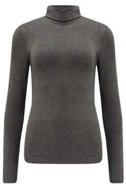 Pour Moi Second Skin Thermal Roll Neck Top - Glitter Charcoal -Cheap Clozi Vibe Store 322452 20230913131800