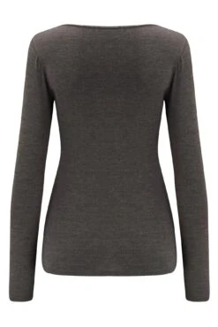 Pour Moi Second Skin Thermal Long Sleeve Top - Charcoal -Cheap Clozi Vibe Store 322460 20230913142100