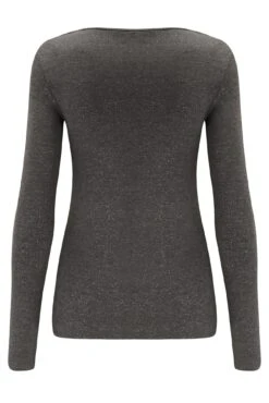 Pour Moi Second Skin Thermal Long Sleeve Top - Glitter Charcoal -Cheap Clozi Vibe Store 322469 20230906154900
