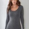Pour Moi Second Skin Thermal Long Sleeve Top - Glitter Charcoal