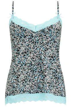 Pour Moi Sofa Loves Lace Jersey Cami And Short PJ Set - Grey/Blue -Cheap Clozi Vibe Store 322827 20230921094200