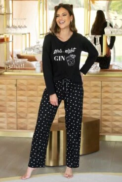 Pour Moi Girls Night Gin Cotton Jersey Pyjama Set - Black 12 Pour Moi Girls Night Gin Cotton Jersey Pyjama Set - Black -Cheap Clozi Vibe Store 322888 20230918141200