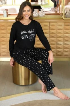 Pour Moi Girls Night Gin Cotton Jersey Pyjama Set - Black 14 Pour Moi Girls Night Gin Cotton Jersey Pyjama Set - Black -Cheap Clozi Vibe Store 322889 20230918141200